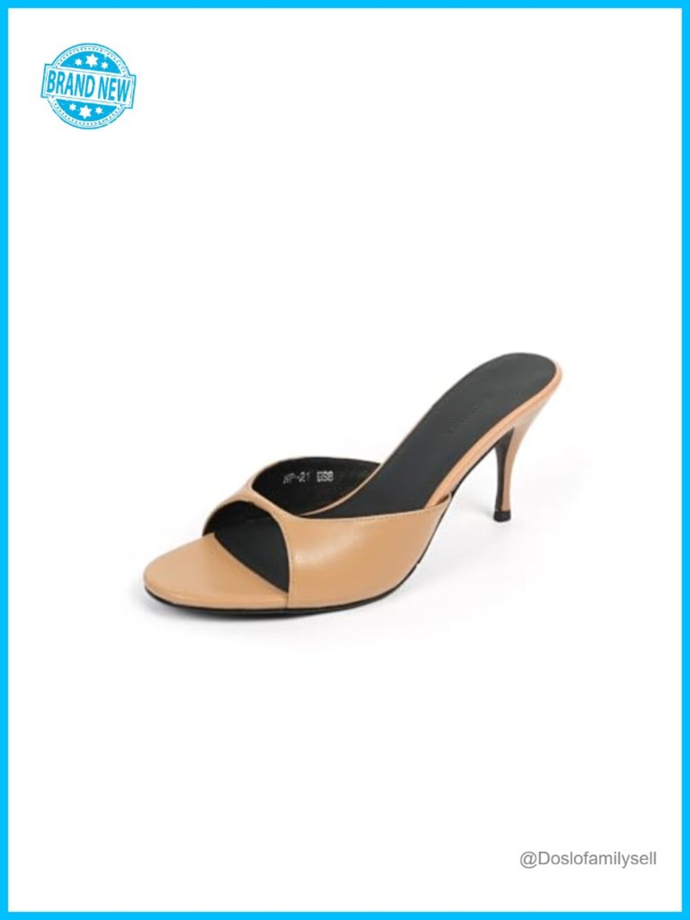 Genuine Leather Slides Kitten Heel Sandals Slip On Mules Women Dress Shoes